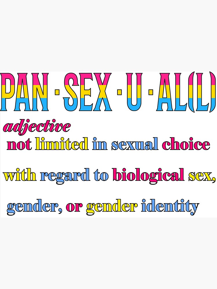 "Definition of pansexual using PAN flag colors" Sticker by SirReel