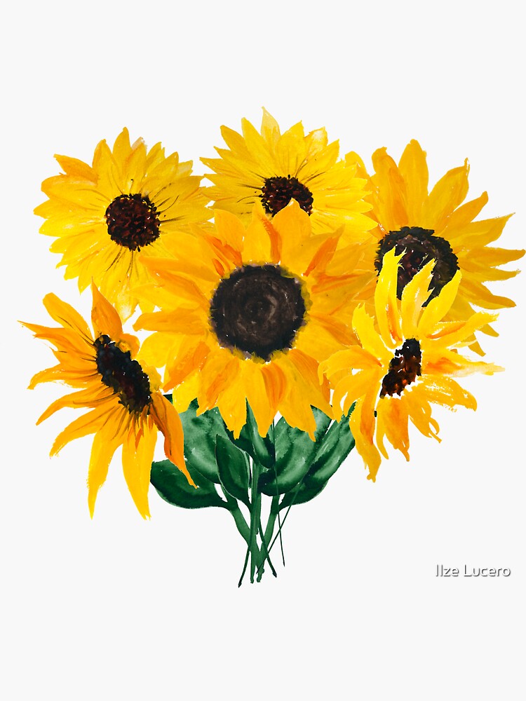 Painted sunflower bouquet by ilzesgimene