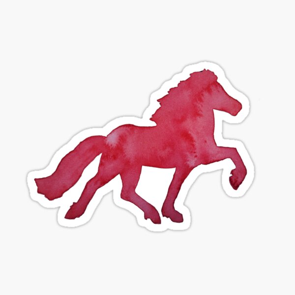 Aperçu de l'œuvre Cheval d'allure aquarelle rouge créée et vendue par MotherOfBears.
