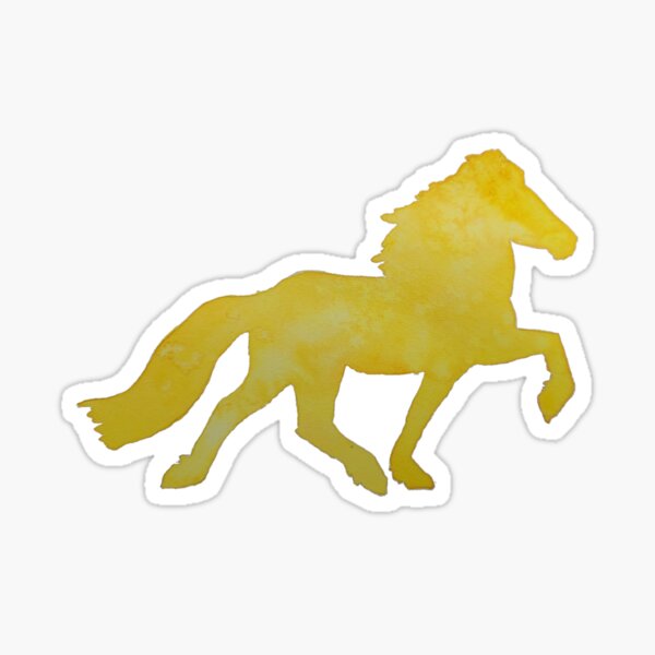 Aperçu de l'œuvre Cheval d'allure aquarelle jaune créée et vendue par MotherOfBears.