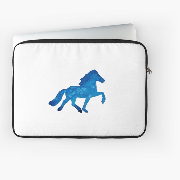 Aperçu de l'œuvre Cheval d'allure aquarelle bleu créée et vendue par MotherOfBears.