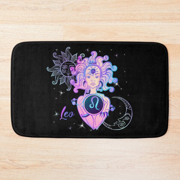 Item preview, Leo Zodiac Neon Lady With Sun and Crescent Moon designed and sold by Trinket-Trickster.