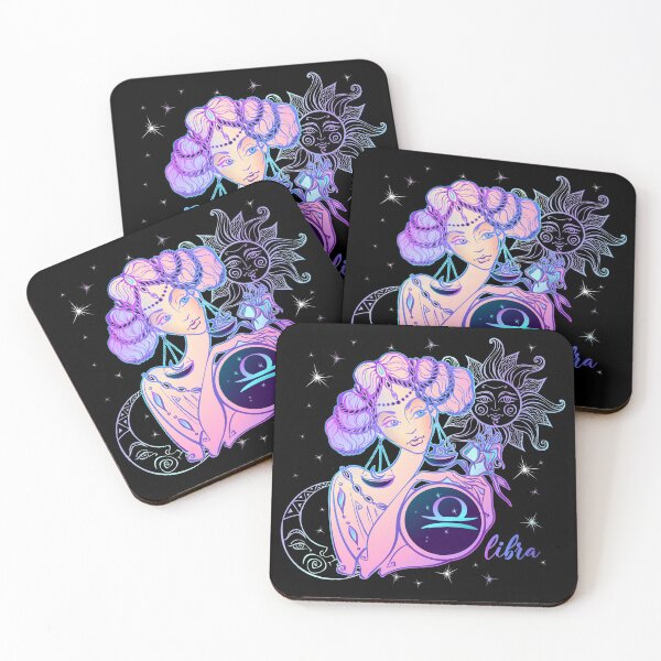 Item preview, Libra Zodiac Neon Lady With Sun and Crescent Moon designed and sold by Trinket-Trickster.