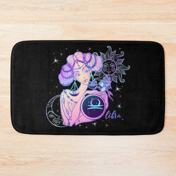 Item preview, Libra Zodiac Neon Lady With Sun and Crescent Moon designed and sold by Trinket-Trickster.
