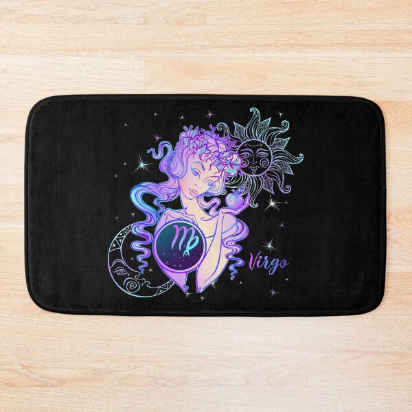 Item preview, Virgo Zodiac Neon Lady With Sun and Crescent Moon designed and sold by Trinket-Trickster.