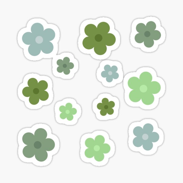 Item preview, green flowers designed and sold by foIkIore.