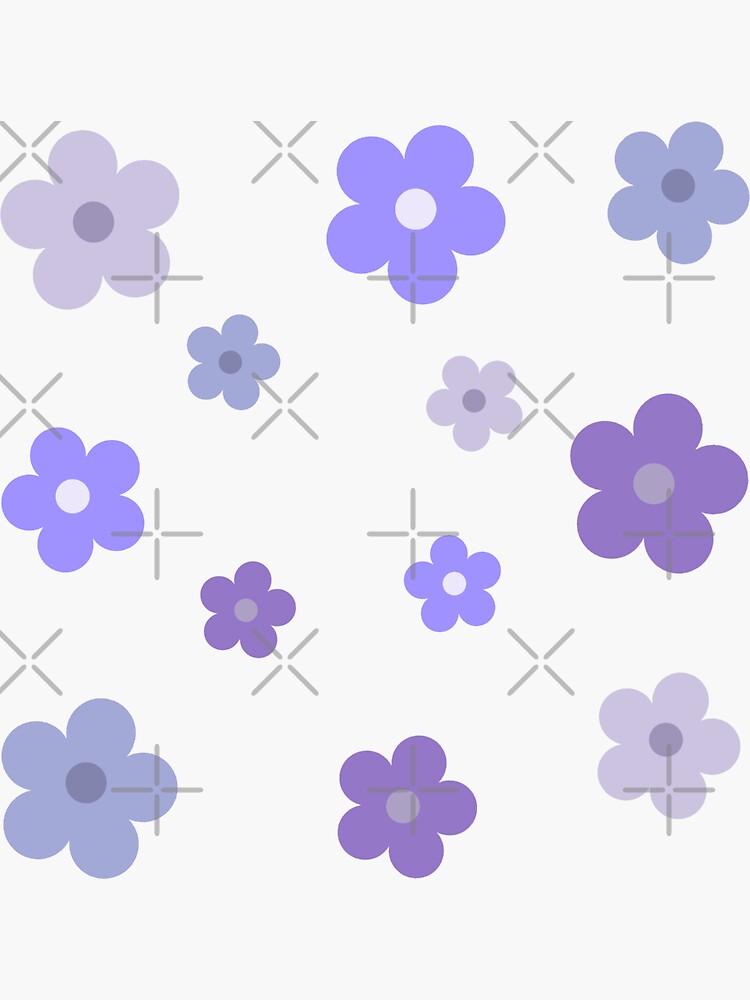 Thumbnail 3 of 3, Sticker, purple flowers designed and sold by foIkIore.