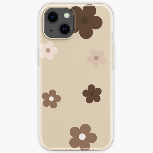 nude/brown flowers iPhone Soft Case