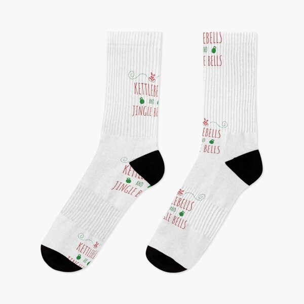 Item preview, Kettlebells & Jingle Bells / Red And Green (White) - Funny Gym designed and sold by GymWearDepot.