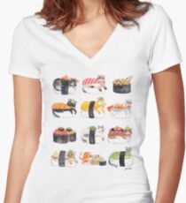 Nekozushi Fitted V-Neck T-Shirt