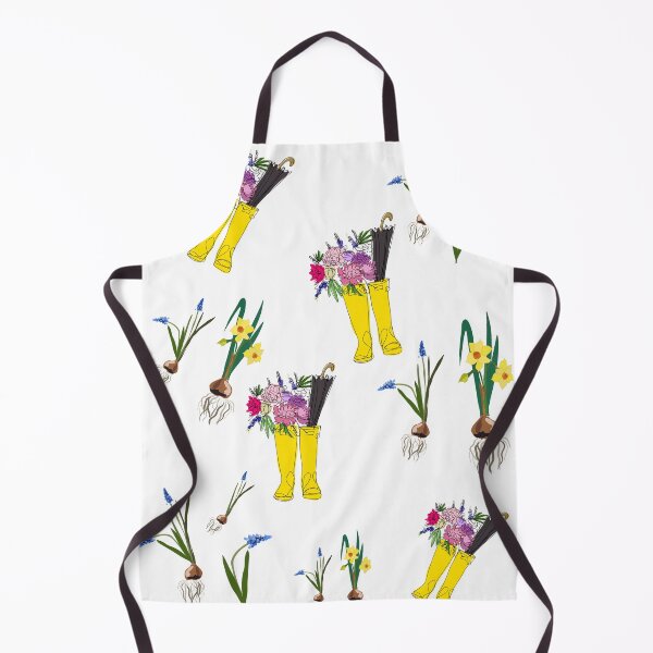 Item preview, Yellow wellies and spring flowers designed and sold by orangerinka.