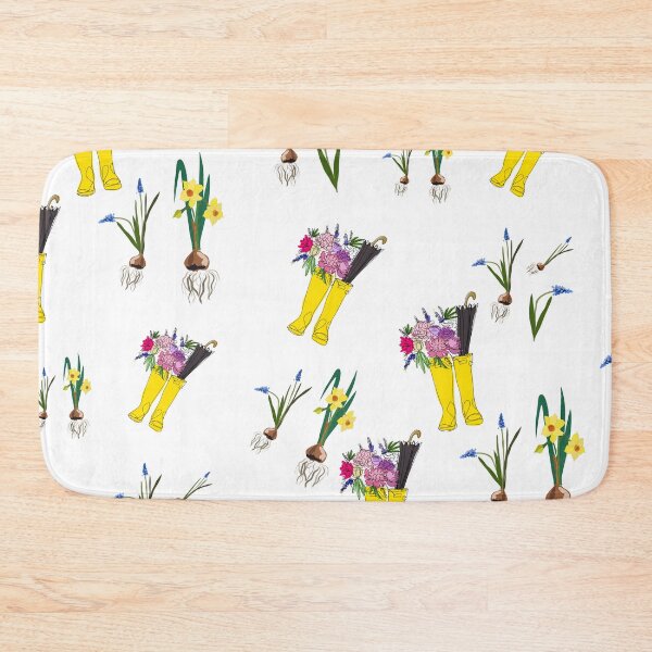 Item preview, Yellow wellies and spring flowers designed and sold by orangerinka.