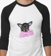 Cute Chihuahua Puppy Portrait No Background Men's Baseball ¾ T-Shirt