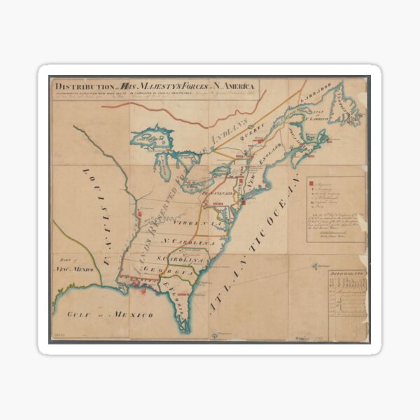Item preview, Vintage Map of British Forces in America (1766) designed and sold by BravuraMedia.