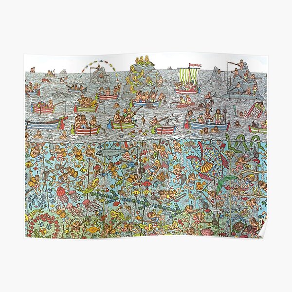 Wheres Waldo Underwater Scene Poster