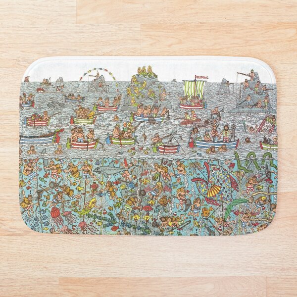 Wheres Waldo Underwater Scene Bath Mat
