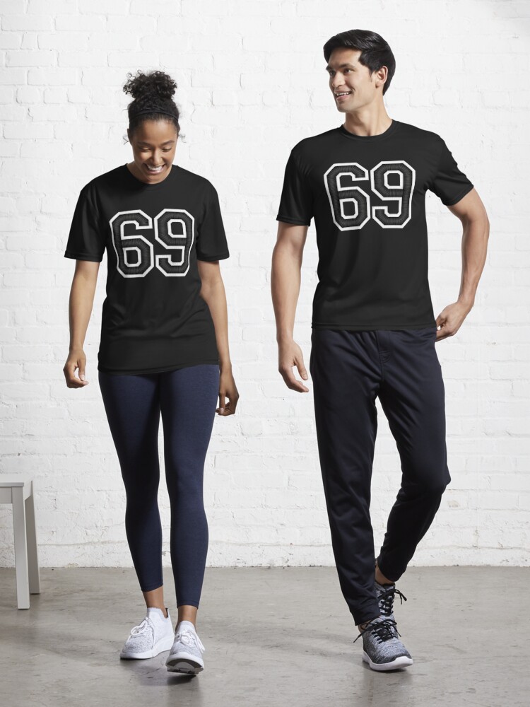 69 Black Jersey Sports Number sixty-nine Football 69 Active T