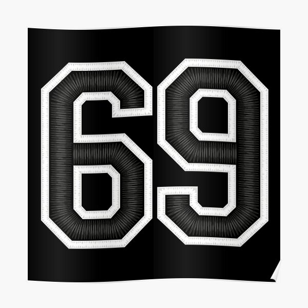 69 jersey number college style Poster by GeogDesigns