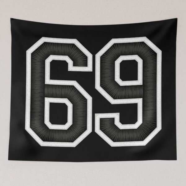Item preview, 69 Black Jersey Sports Number sixty-nine Football 69 designed and sold by elhefe.