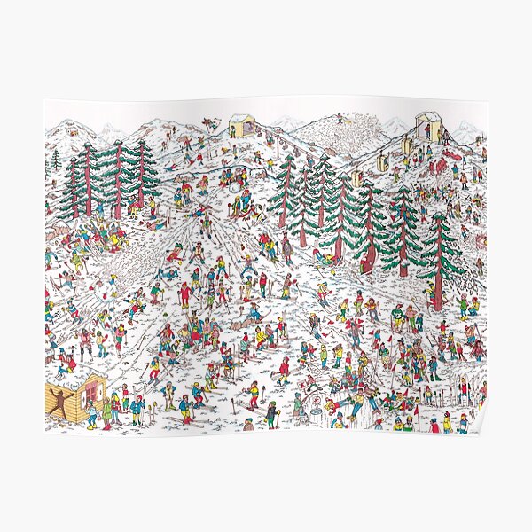 Where's Waldo Snow Hill Scene Poster