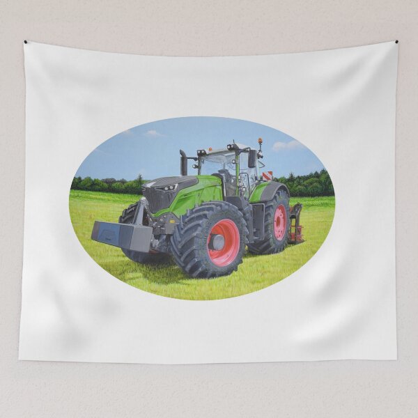 Item preview, Green Tractor in Field (oval) designed and sold by SandraWarmerdam.