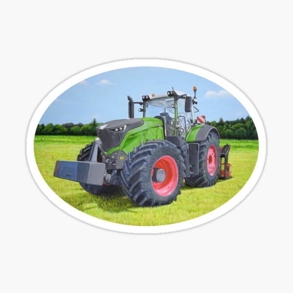 Item preview, Green Tractor in Field (oval) designed and sold by SandraWarmerdam.