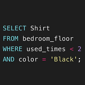 Artwork thumbnail, Funny SQL Query Select Shirt by color-coder