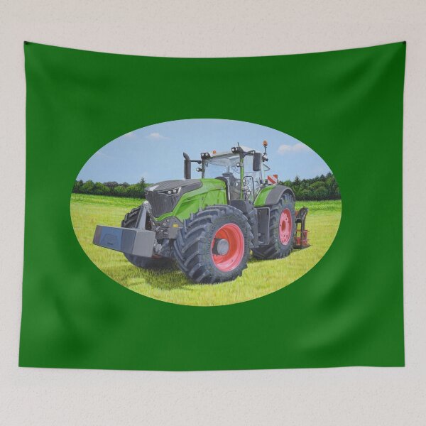 Item preview, Green Tractor in Field (green background) designed and sold by SandraWarmerdam.