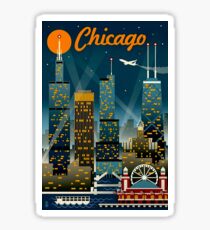 "CHICAGO" Vintage Travel Advertising Print Sticker