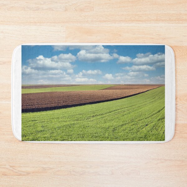 Item preview, Green wheat and plowed field landscape  designed and sold by goceris.