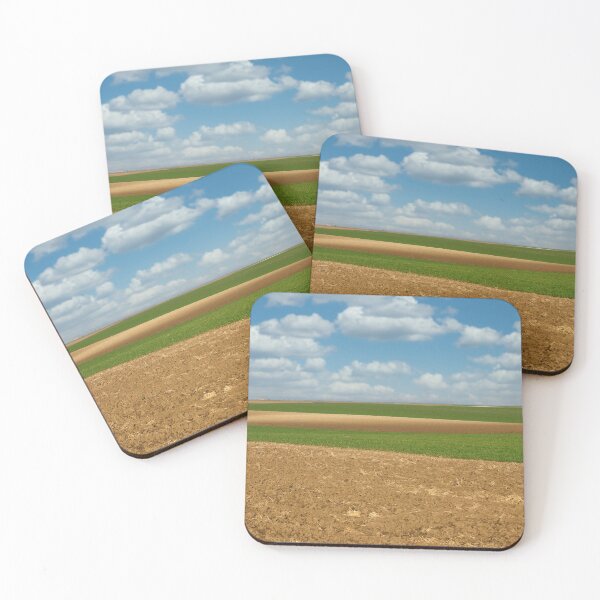 Item preview, plowed and young green wheat field landscape  designed and sold by goceris.