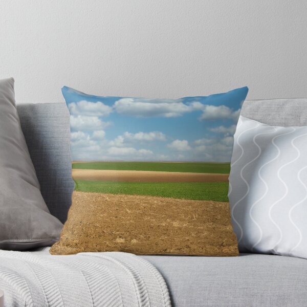 Item preview, plowed and young green wheat field landscape  designed and sold by goceris.