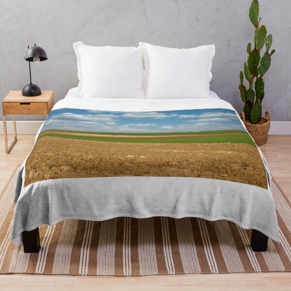 Item preview, plowed and young green wheat field landscape  designed and sold by goceris.