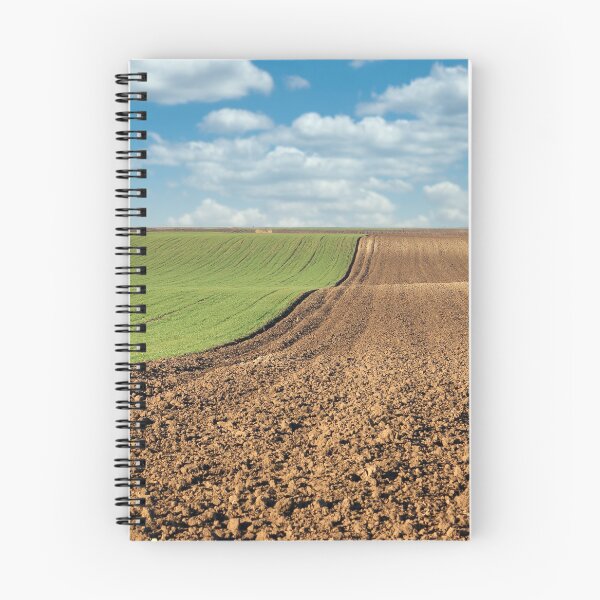 Item preview, plowed field and young green wheat landscape  designed and sold by goceris.