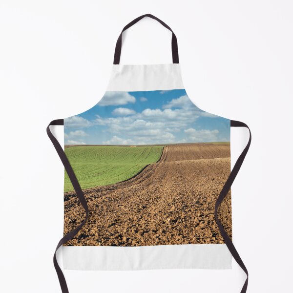 Item preview, plowed field and young green wheat landscape designed and sold by goceris.