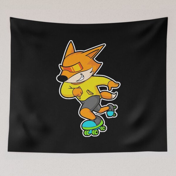 Item preview, Fox as Skater with Roller skates designed and sold by Snabdesign84.