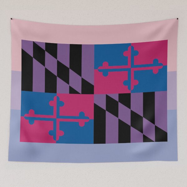 Item preview, Bisexual Pride Maryland State Flag designed and sold by FrolicDesigns.
