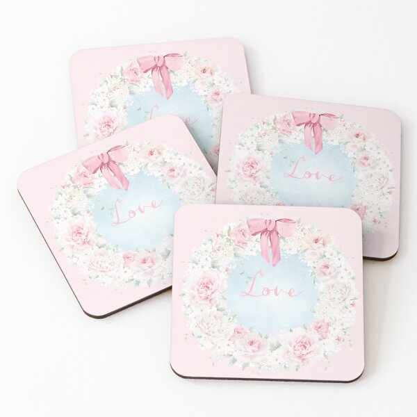 Item preview, Romantic, Love, floral wreath, pink shabby flowers designed and sold by Wendy Paula Patterson.
