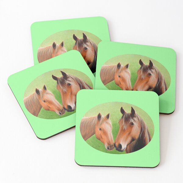 Item preview, Chestnut Horses (green) designed and sold by SandraWarmerdam.