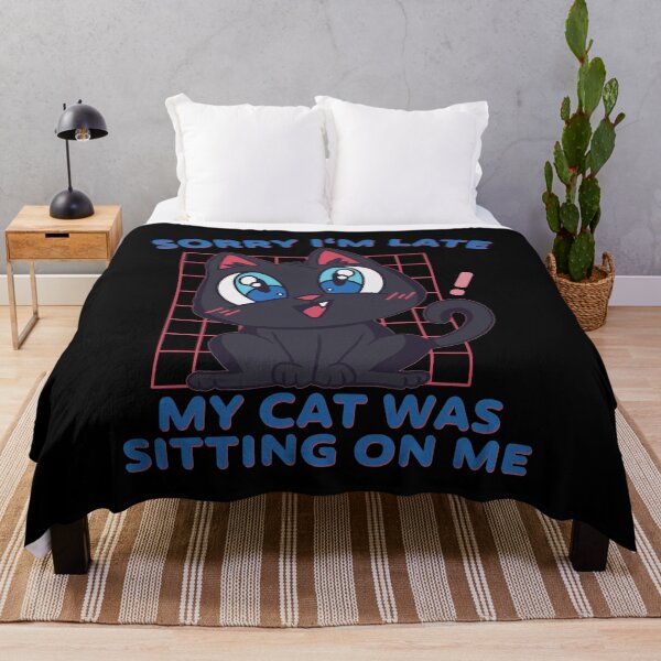 Item preview, Sorry I'm Late My Cat Was Sitting On Me Cute Anime Cat Lover designed and sold by RJ-Art.