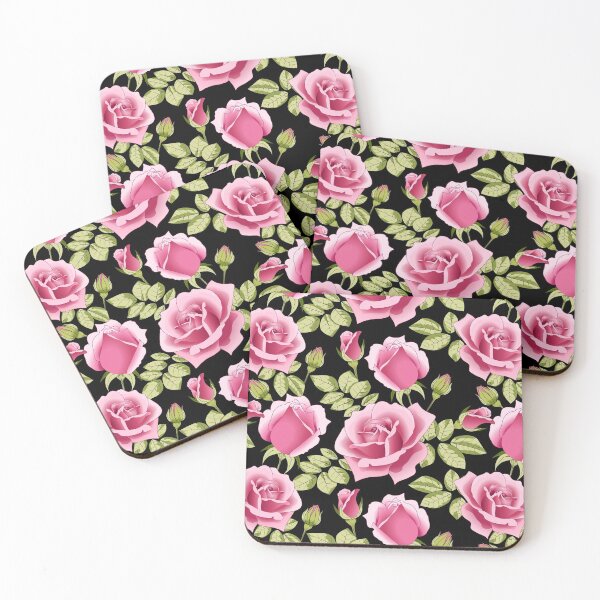 Item preview, Roses Pattern On Black Background designed and sold by Ayesha Saleem.