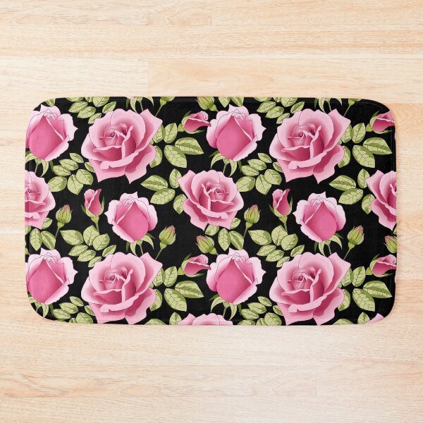 Item preview, Roses Pattern On Black Background designed and sold by Ayesha Saleem.
