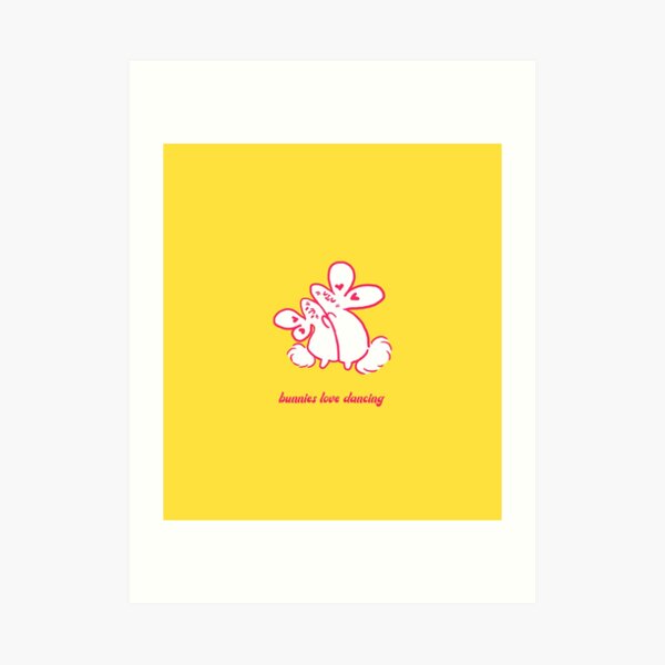 Bunnies Love Dancing Art Print