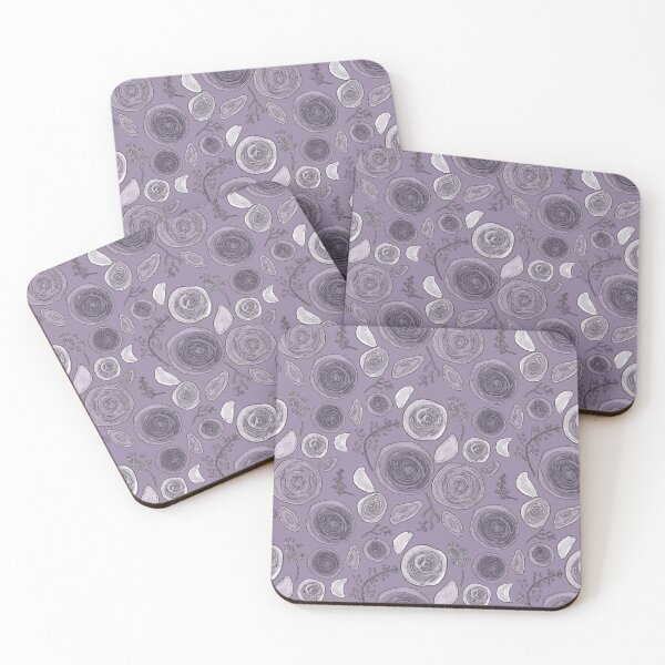Item preview, Floral pattern, drawing, dark and light roses on a lilac background. designed and sold by UVI-CA.