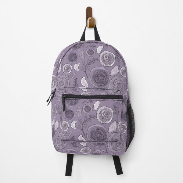 Item preview, Floral pattern, drawing, dark and light roses on a lilac background. designed and sold by UVI-CA.