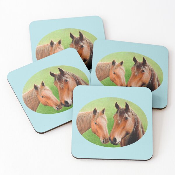 Item preview, Chestnut Horses (blue) designed and sold by SandraWarmerdam.