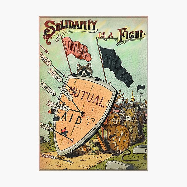 Aperçu de l'œuvre La Solidarité est un combat – Aide Mutuelle & Anarchie créée et vendue par Loki Propagandart.