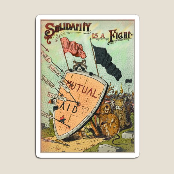Aperçu de l'œuvre La Solidarité est un combat – Aide Mutuelle & Anarchie créée et vendue par Loki Propagandart.