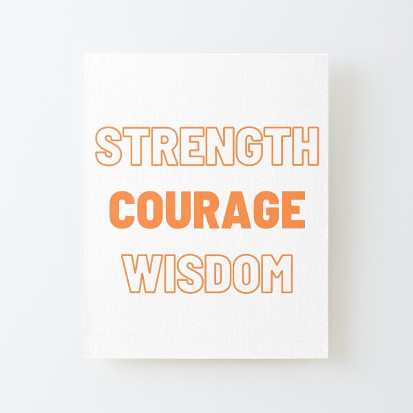 Strength Courage Wisdom (Orange), Calming Art, Printable Wall Art, Buddhism Wall Art Canvas Mounted Print