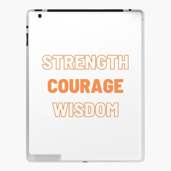 Strength Courage Wisdom (Orange), Calming Art, Printable Wall Art, Buddhism Wall Art iPad Skin